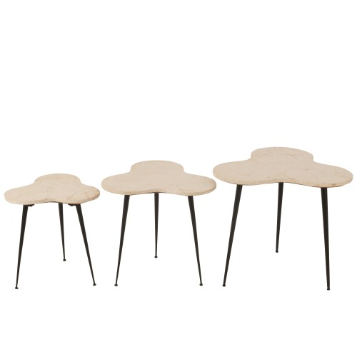 Set de 3 table abeille marbre
