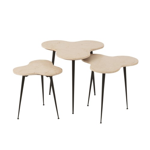 Set de 3 table abeille marbre