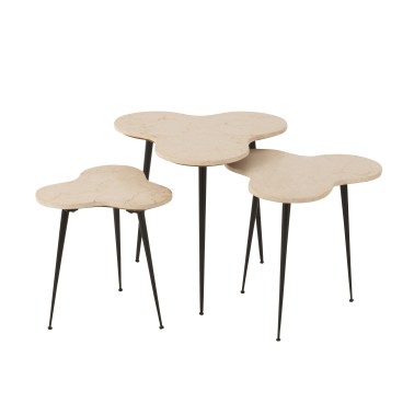 Set de 3 table abeille marbre