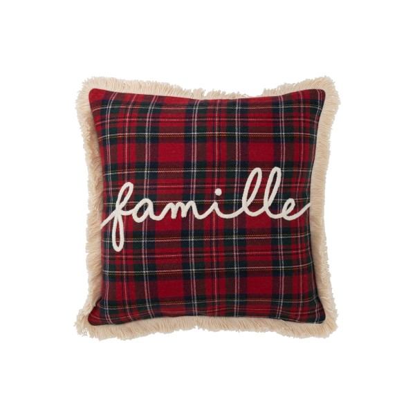 Coussin carreaux famille