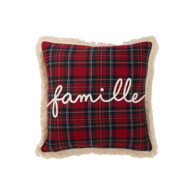 Coussin carreaux famille