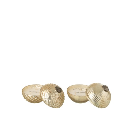 Bougie parfumée boule de noël doré S