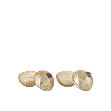 Bougie parfumée boule de noël doré S