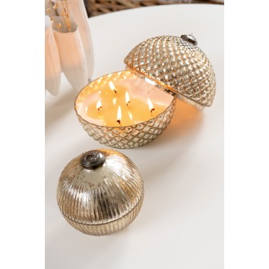 Bougie parfumée boule de noël doré S