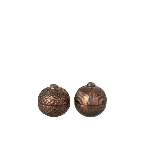 Bougie parfumée boule de noël marron S