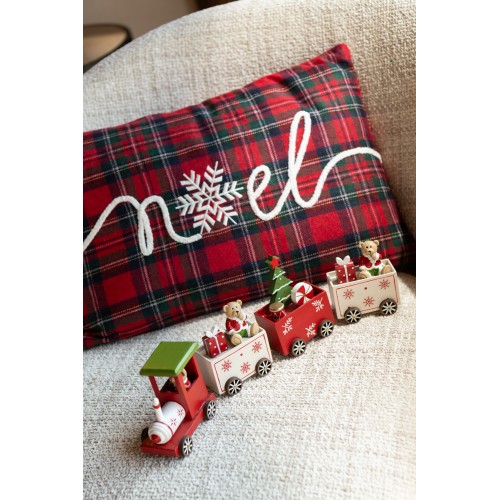 Coussin carreaux noël