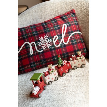 Coussin carreaux noël