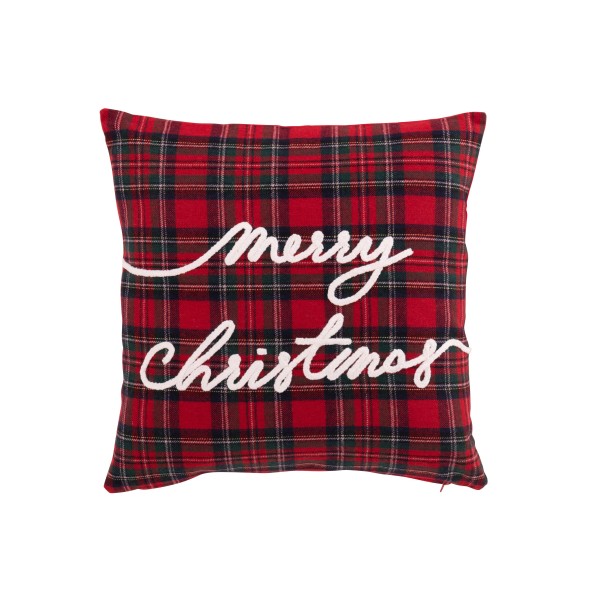 Coussin carreaux merry christmas