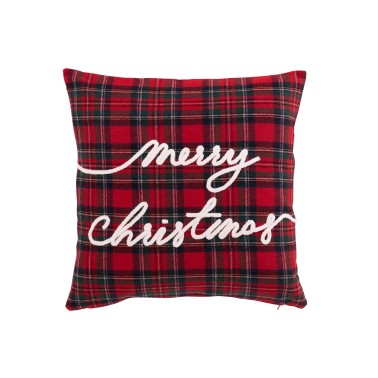 Coussin carreaux merry christmas