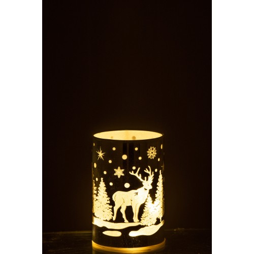 Cylindre déco led hiver argent  S