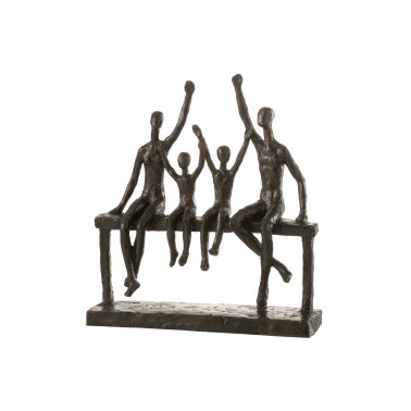 Statue famille sur banc