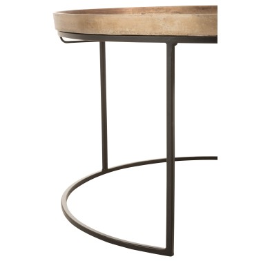 Set / 3 Tables gigognes rondes rouille