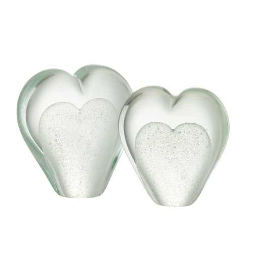 Presse papier coeur verre L