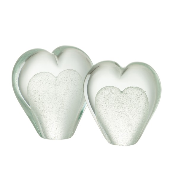 Presse papier coeur verre L