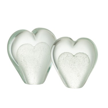 Presse papier coeur verre L
