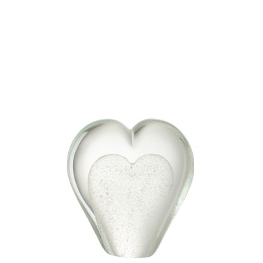 Presse papier coeur verre L