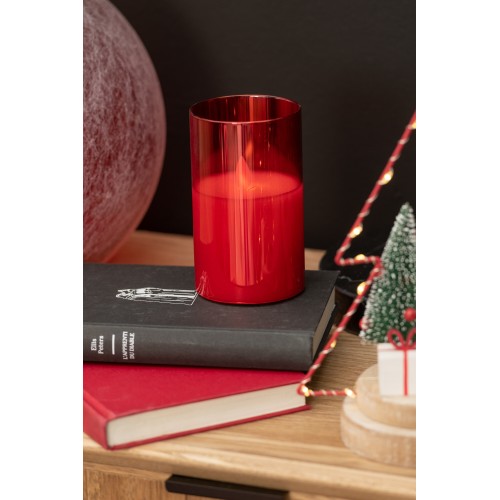 Lampe verre rouge S