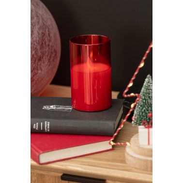 Lampe verre rouge S