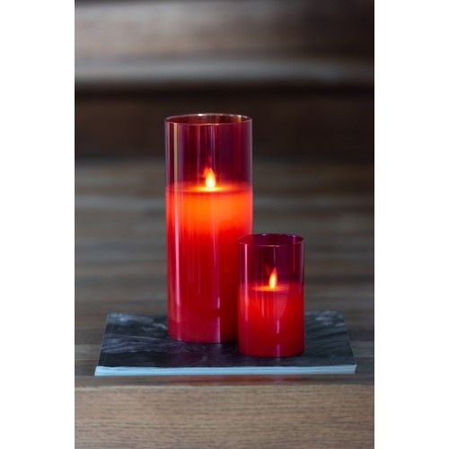 Lampe verre rouge S