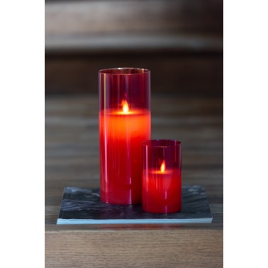 Lampe verre rouge S