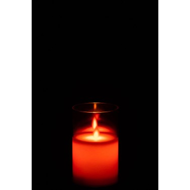 Lampe verre rouge S