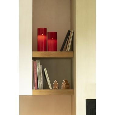 Lampe verre rouge M