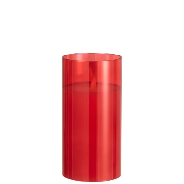 Lampe verre rouge M