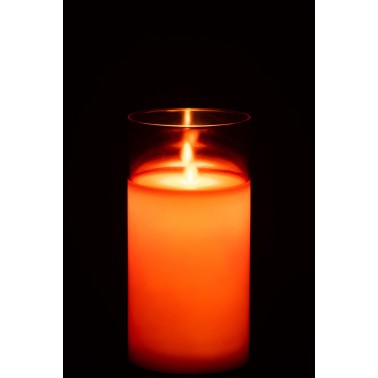 Lampe verre rouge M