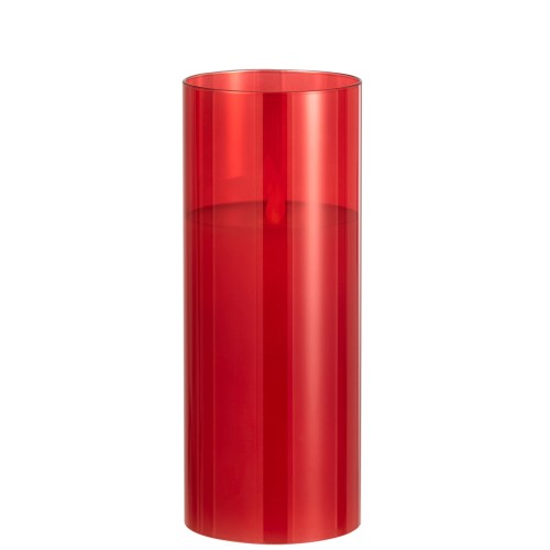Lampe verre rouge L