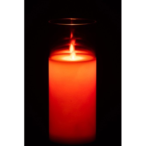 Lampe verre rouge L