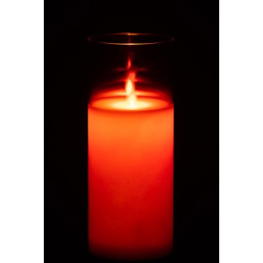 Lampe verre rouge L