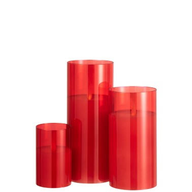 Lampe verre rouge L