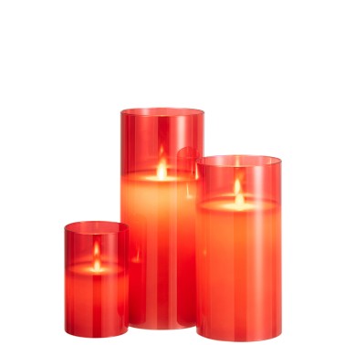 Lampe verre rouge L
