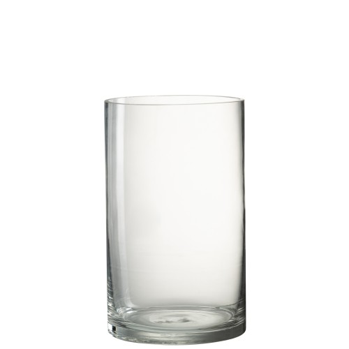 Vase cylindre verre transparent M