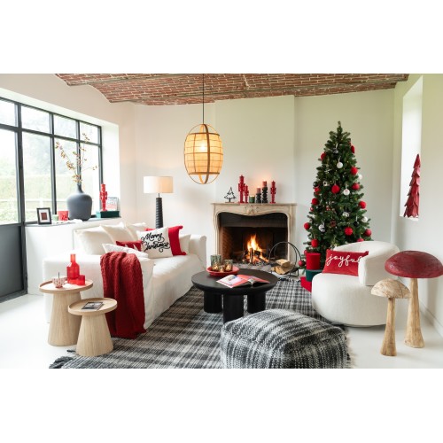 Set de 2 tables rondes bois naturel