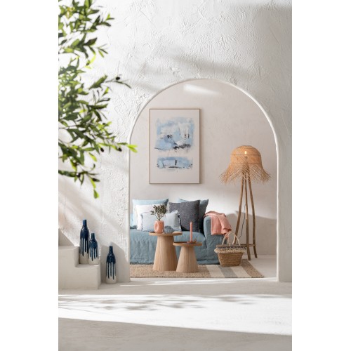 Set de 2 tables rondes bois naturel