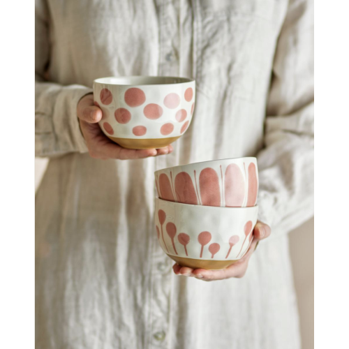 Set de 3 Linora bol rose en grès