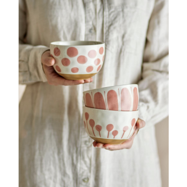 Set de 3 Linora bol rose en grès