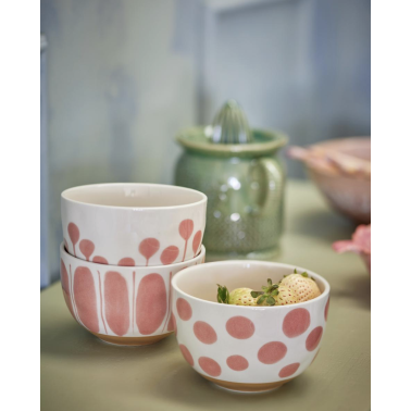 Set de 3 Linora bol rose en grès