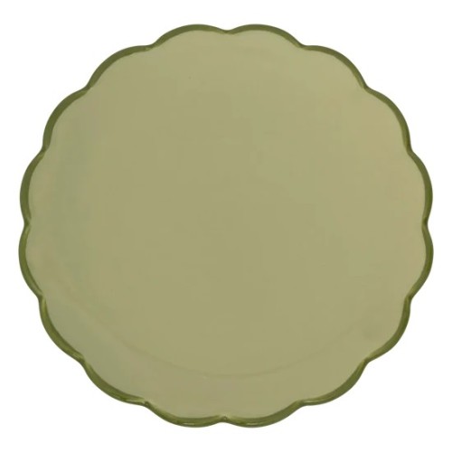 Assiette Good Morning sculptée, vert pâle