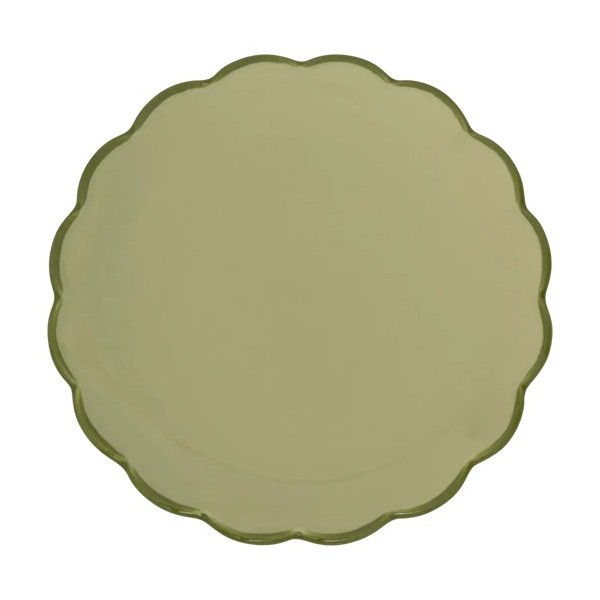 Assiette Good Morning sculptée, vert pâle