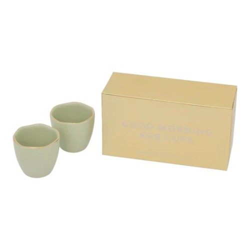 Coquetier Good Morning, ensemble de 2 - vert pâle