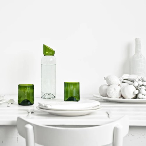 Carafe vert/blanc