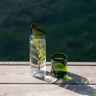 Carafe vert/blanc