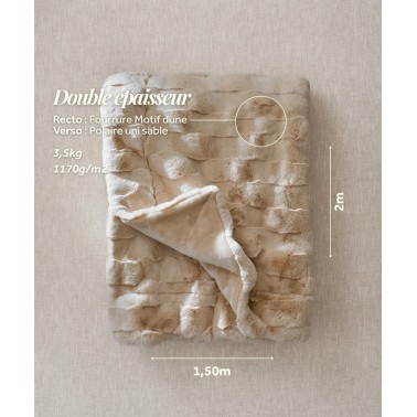 Plaid fausse fourrure Dune