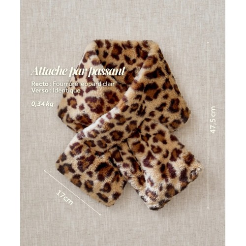 Écharpe fausse fourrure léopard