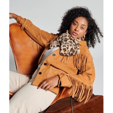 Écharpe fausse fourrure léopard