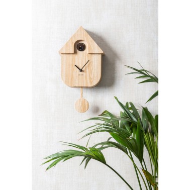 Horloge à pendule coucou moderne - bois clair