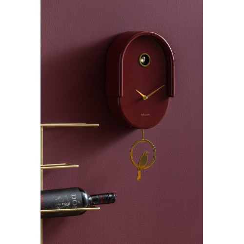 Horloge à pendule Tweet - rouge bordeaux