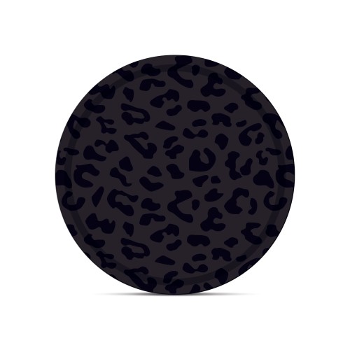 Plateau léopard rond Ébène